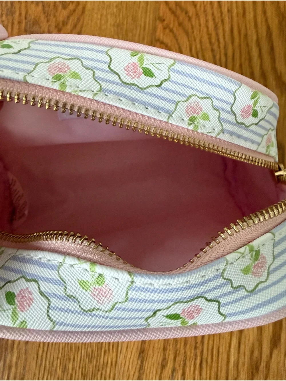 The Vintage Cosmetic Company Floral Makeup Bag Travel Toiletry Case Pink Blue